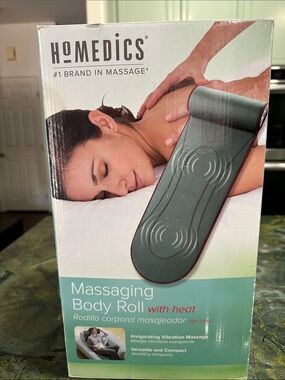 Homedics Massaging Body Roll with Heat - Teal and Black Box